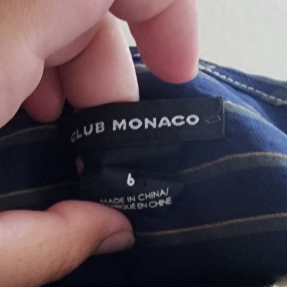 Club Monaco navy striped midi dress 6 - Picture 3 of 7